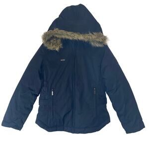 Columbia Women's Black Down Quilted Winter Parka Jacket Coat Size Small